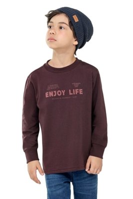 Camiseta Longa Infantil Menino Enjoy Colorittá Roxo