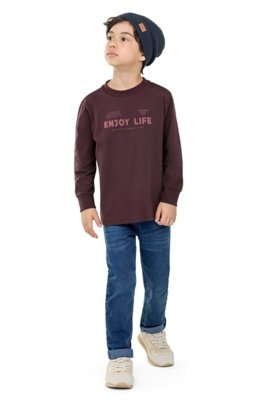 Camiseta Longa Infantil Menino Enjoy Colorittá Roxo