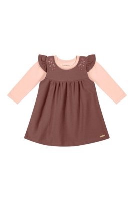 Conjunto Bebê Menina Bordado Floral Colorittá Rosa