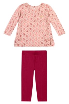 Conjunto Bebê Menina Malha Linho Floral Colorittá Rosa