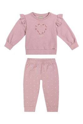 Conjunto Bebê Menina Poás Com Bordado Colorittá Rosa
