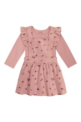 Conjunto Bebê Menina Veludo Colorittá Rosa