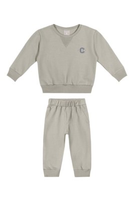 Conjunto Bebê Menino Moletom Ponto Roma Colorittá Cinza