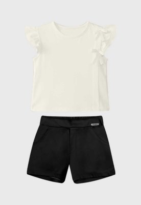 Conjunto Infantil Colorittá Babados Branco