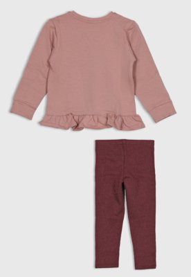Conjunto Infantil Colorittá Blusa Babado e Legging Rosa