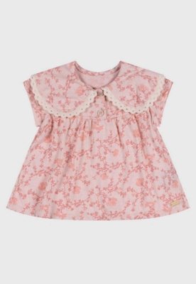 Conjunto Infantil Colorittá Blusa Gola Renda e Legging Rosa