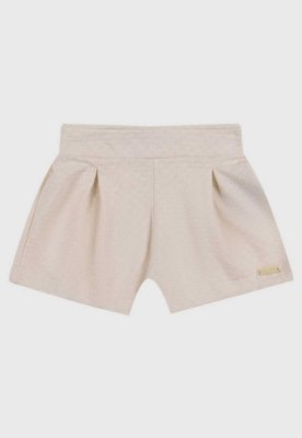 Conjunto Infantil Coloritta Blusa com Babado e Short Bege