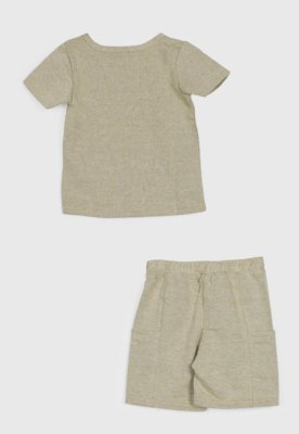 Conjunto Infantil Colorittá Blusa e Short Bege