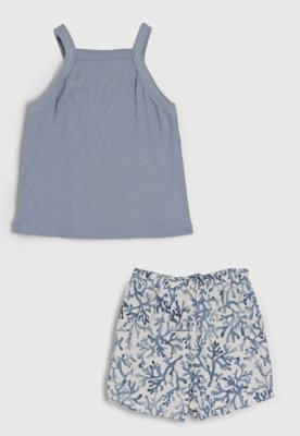 Conjunto Infantil Colorittá Blusa e Short Estampado Azul