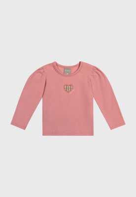 Conjunto Infantil Coloritta Bordado Coração Rosa