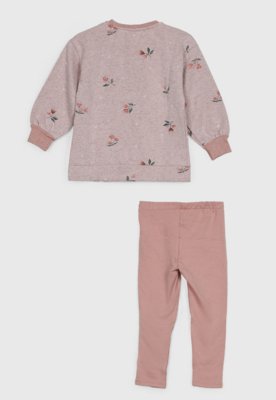 Conjunto Infantil Colorittá Calça Legging e Blusão Rosa