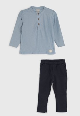 Conjunto Infantil Colorittá Camiseta e Calça Azul Claro