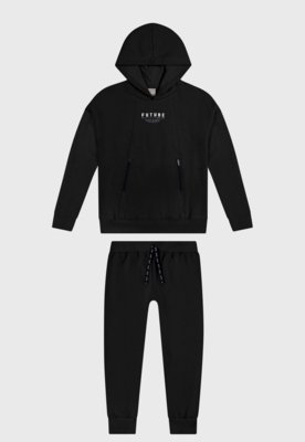 Conjunto Infantil Coloritta Capuz Future Preta