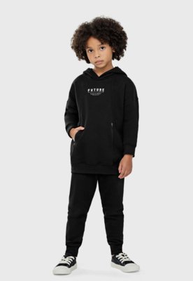 Conjunto Infantil Coloritta Capuz Future Preta