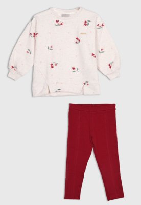 Conjunto Infantil Colorittá Estampa Floral Rosa