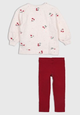 Conjunto Infantil Colorittá Estampa Floral Rosa