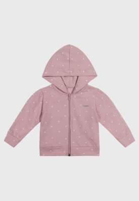 Conjunto Infantil Coloritta Jaqueta com Capuz e Calça Legging Rosa