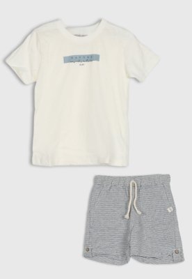 Conjunto Infantil Colorittá Listrado Branco