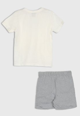Conjunto Infantil Colorittá Listrado Branco