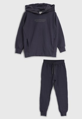 Conjunto Infantil Colorittá Moletom Capuz Azul-Marinho