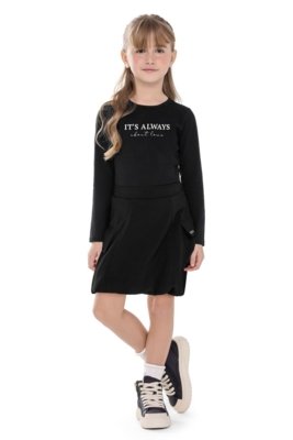 Conjunto Infantil Menina Balonê Colorittá Preto