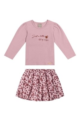 Conjunto Infantil Menina Bordado Magic Colorittá Rosa