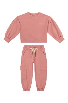 Conjunto Infantil Menina Cargo Ampla Colorittá Rosa