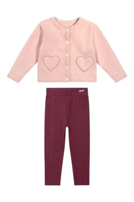 Conjunto Infantil Menina Coração Bordado Colorittá Rosa