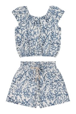 Conjunto Infantil Menina Corais Colorittá Azul