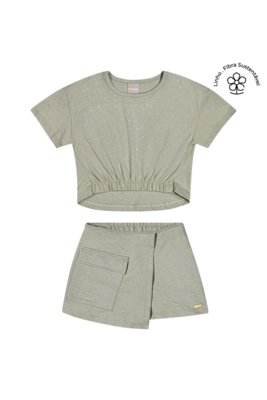 Conjunto Infantil Menina Strass Colorittá Verde