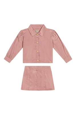 Conjunto Infantil Menina Veludo Cotelê Colorittá Rosa