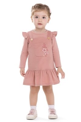 Conjunto Infantil Menina Vestido Floral Colorittá Rosa