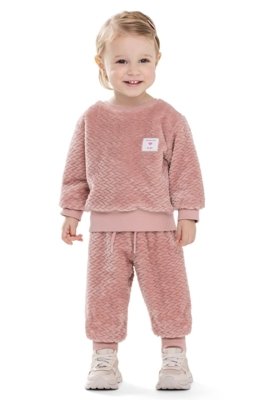 Conjunto Longo Bebê Menina Peluciado Colorittá Rosa