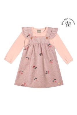 Conjunto Longo Infantil Menina Floral Colorittá Rosa