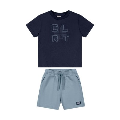 Conjunto Menino Azul Shorts Colorittá 1 Azul
