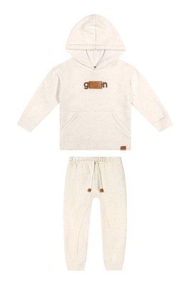 Conjunto Menino Infantil Moletom Linho Colorittá Bege
