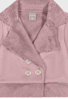 Jaqueta Infantil Coloritta Gola Xale Rosa