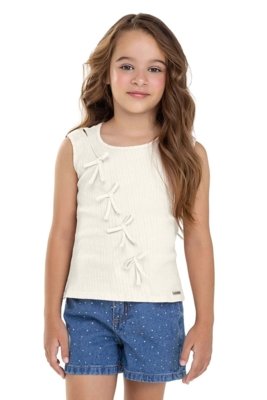 Short Infantil Menina Jeans Strass Colorittá Azul