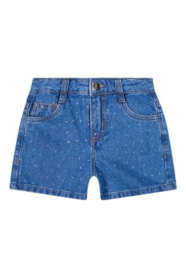 Short Infantil Menina Jeans Strass Colorittá Azul