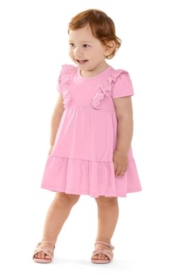 Vestido Bebê Menina Renda Colorittá Rosa
