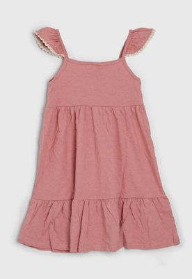 Vestido Infantil Colorittá Com Babados Rosa