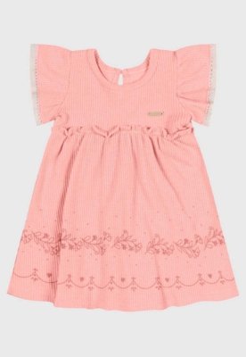 Vestido Infantil Colorittá Floral Rosa