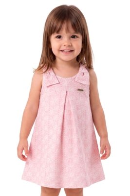 Vestido Infantil Menina Prega Colorittá Rosa