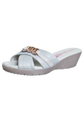sandália comfortflex anabela baixa