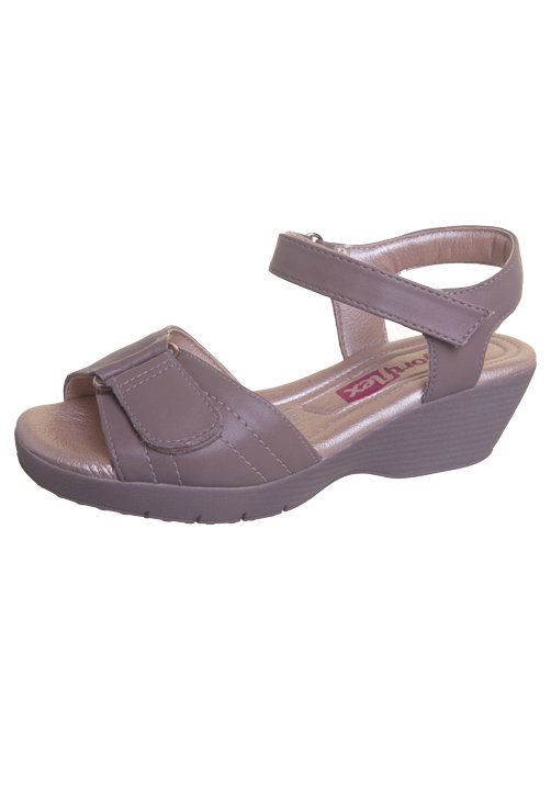 sandalia anabela com velcro