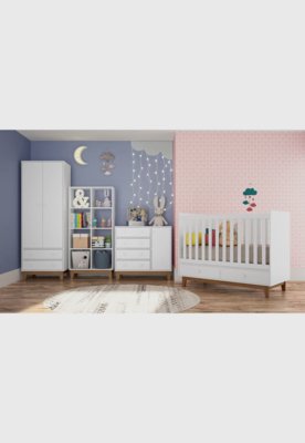Cômoda 4 Gavetas e 1 Porta Retrô Branco/Inhotin Completa Móveis é boa?