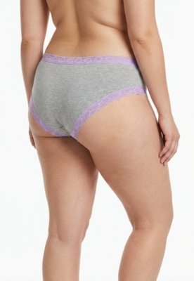 Kit 5 Calcinhas Boneca Plus Size em Algodão Sustentável com Renda Multicolorido