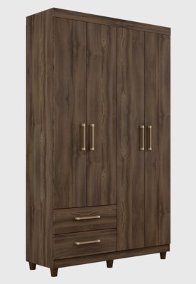 Guarda Roupa Canadá 4 Portas 2 Gavetas Café Wood Conquista Móveis Menor preço em Guarda Roupa Canadá 4 Portas 2 Gavetas Café Wood Conquista Móveis