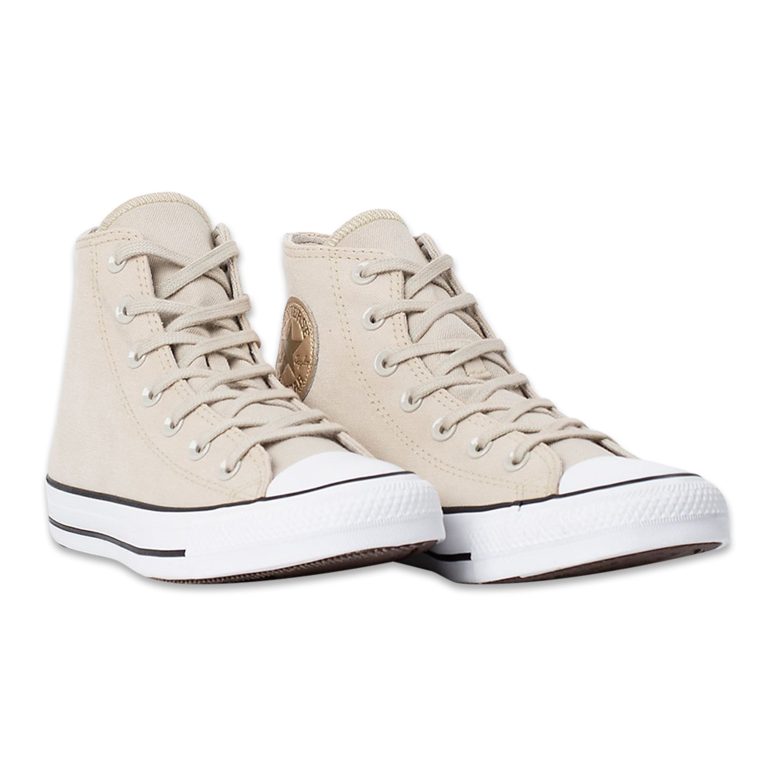 Tênis Converse All Star Chuck Taylor Hi Bege Claro / Ouro Claro os