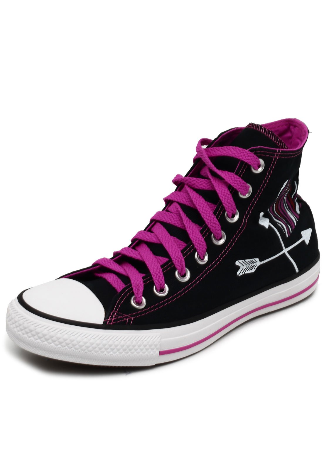 Tênis Infantil Converse All Star Chuck Taylor HI - Rosa+Preto